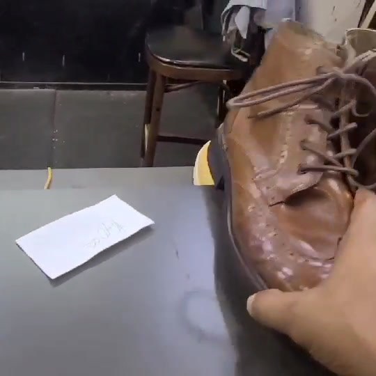 Shoe at the workbench
